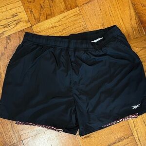 Reebok Black Lined Patterned Active Shorts